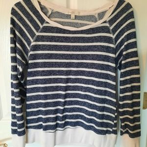 Navy & White Stripped Sweatshirt